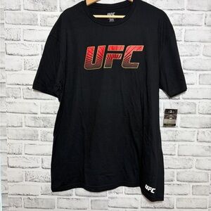UFC Black Short Sleeve Tee with Red and Gold Logo